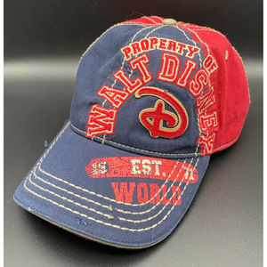 Disney Parks Embroidered Spell Out Distressed Look Adjustable Baseball Hat Cap